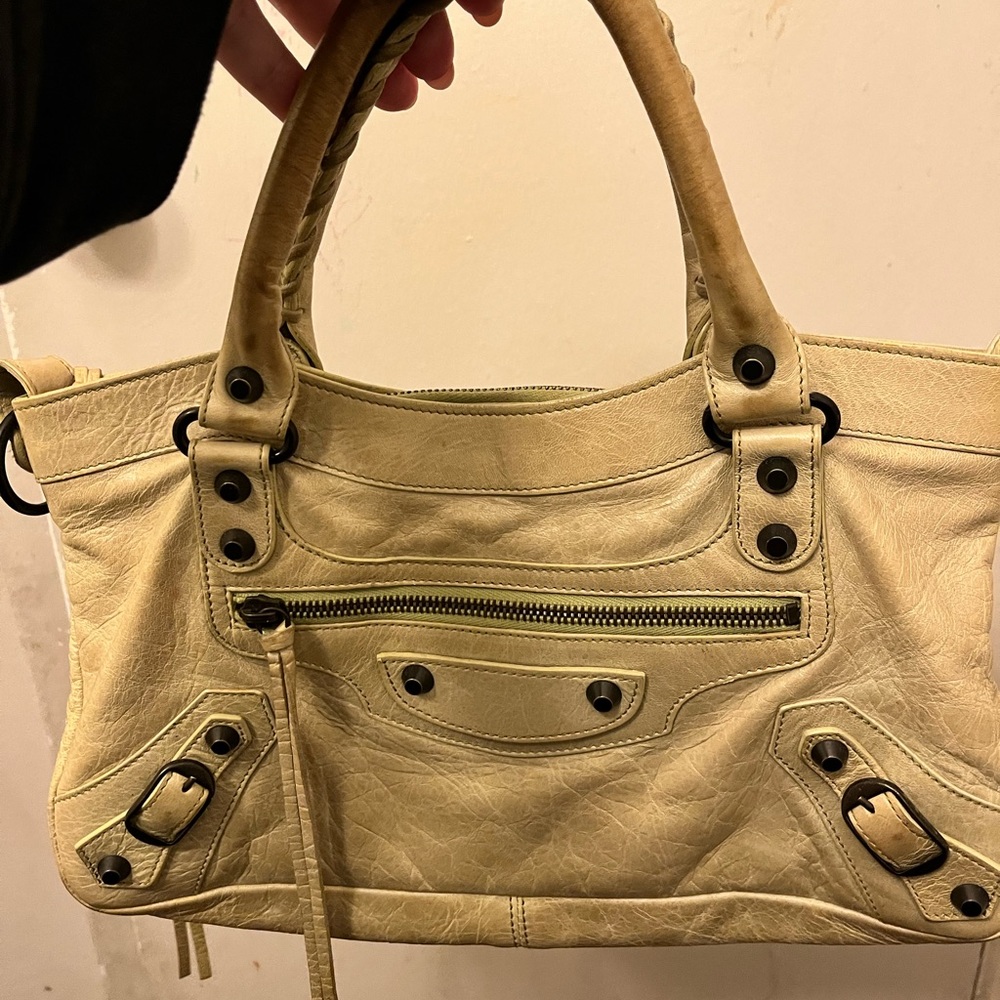 Balenciaga Rare Yellow/ Neon Yellow City The First Leather Handbag
